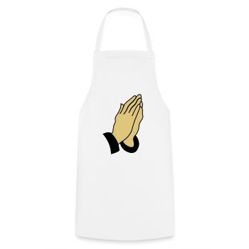 praying_hands_002 - Kochschürze - Weiß - Vorne - AI Model Male 185 dark (185cm)