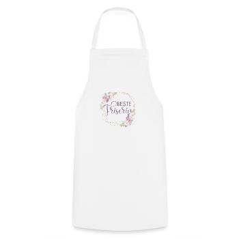Beste Friseurin! Frühling Floral personalisierbar - Kochschürze - Weiß - Vorne - AI Model Male 185 dark (185cm)