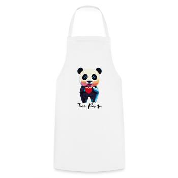 PANDA - Kochschürze - Weiß - Vorne - AI Model Male 185 dark (185cm)