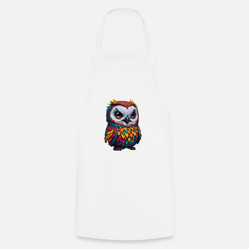 Owl 2 - Cooking Apron - white