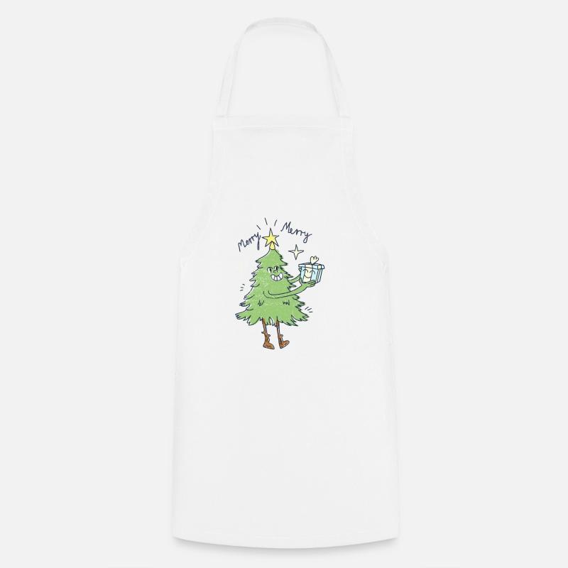 Arbre de Noël - Tablier de cuisine - blanc