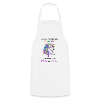 Unicorns don't annoy - Cooking Apron - white - Front - AI Model Male 185 dark (185cm)