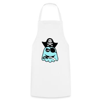 Pirate Ghost Funny Evil Ghost Halloween Fun - Cooking Apron - white - Front - AI Model Male 185 dark (185cm)