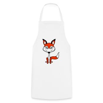 Renard Mauvais œil Dangereux Fou Animal sauvage - Tablier de cuisine - blanc - Devant - AI Model Male 185 dark (185cm)