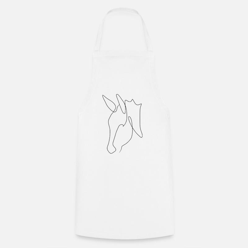 Minimal donkey head black - Cooking Apron - white