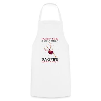 Conception de cornemuse pour Scotland Pride et cornemuse - Tablier de cuisine - blanc - Devant - AI Model Male 185 dark (185cm)