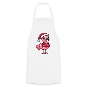 Flamingo Weihnachten - Kochschürze - Weiß - Vorne - AI Model Male 185 dark (185cm)