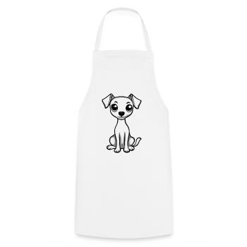 Whippet Hund Comic Niedlich - Kochschürze - Weiß - Vorne - AI Model Male 185 dark (185cm)