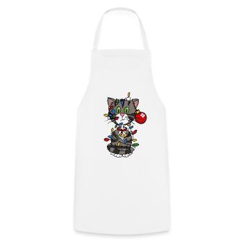 Christmascat - Tablier de cuisine - blanc - Devant - AI Model Male 185 dark (185cm)