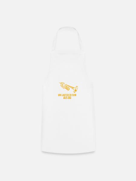 Trompete Shirt · Blasmusik · Als Trompeter geboren - Kochschürze - Weiß