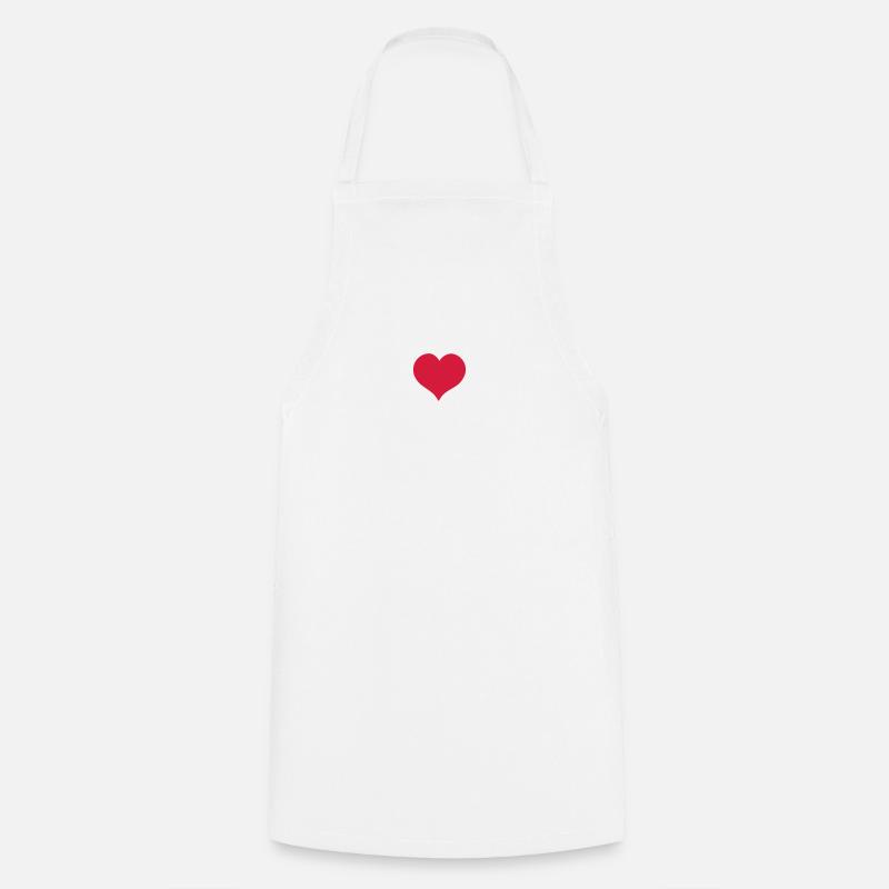 Feuerherz / Fire Heart 2c - Kochschürze - Weiß