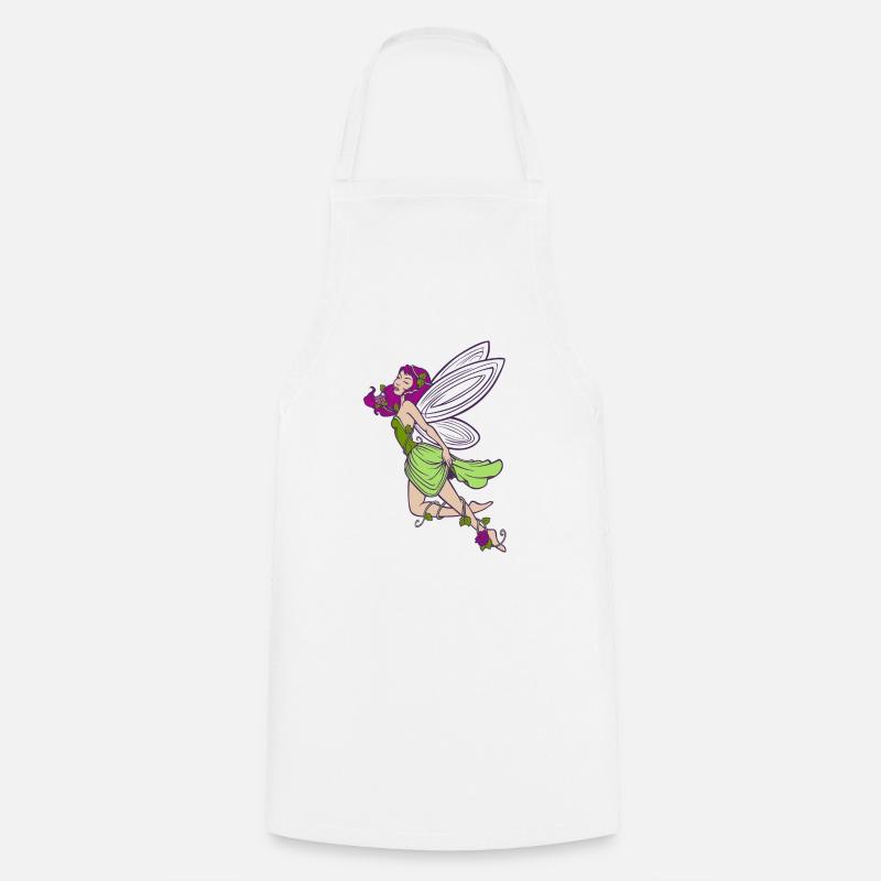 Fairy elf with roses - Cooking Apron - white