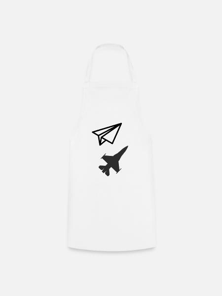 Avion en papier - Garder son âme d'enfant - Tablier de cuisine - blanc