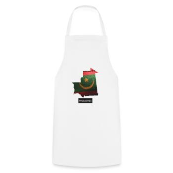 DRapeau mauritanie - Tablier de cuisine - blanc - Devant - AI Model Male 185 dark (185cm)