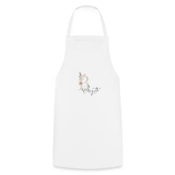 Brigitte! Nom Boho - Tablier de cuisine - blanc - Devant - AI Model Male 185 dark (185cm)