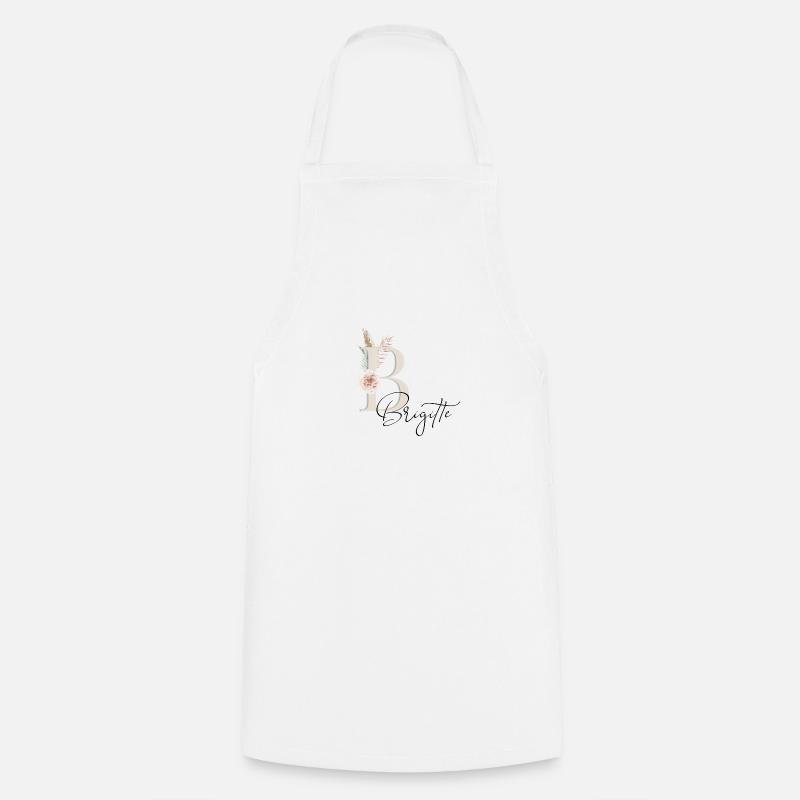 Brigitte! Name Boho - Cooking Apron - white