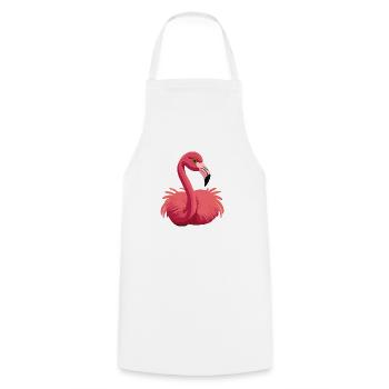 flamingo - Kochschürze - Weiß - Vorne - AI Model Male 185 dark (185cm)