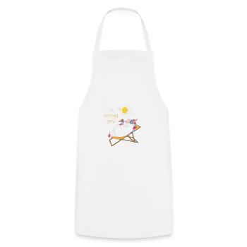Unicorn relaxing at the beach / Einhorn - Cooking Apron - white - Front - AI Model Male 185 dark (185cm)