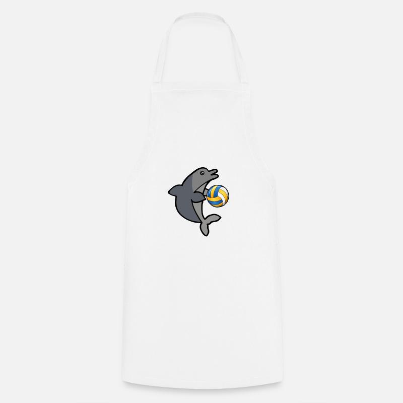 Dolphin Dolphin Dolphin Volleyball Volley Gift - Cooking Apron - white