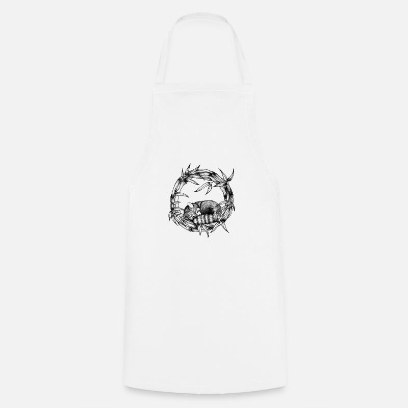 Red panda in the bamboo - Cooking Apron - white