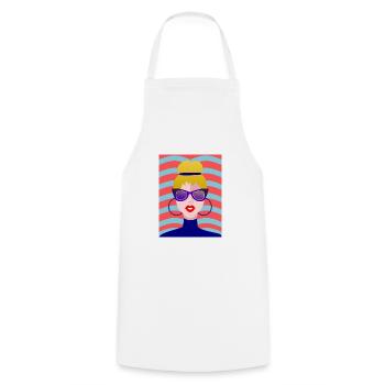 WIFE. DAUGHTER. ADOLESCENT. WOMEN'S DAY - Cooking Apron - white - Front - AI Model Male 185 dark (185cm)