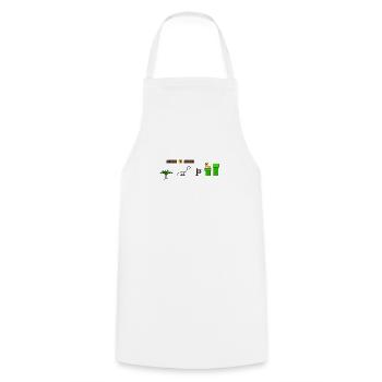 It's a LELO - Design Color - Cooking Apron - white - Front - AI Model Male 185 dark (185cm)