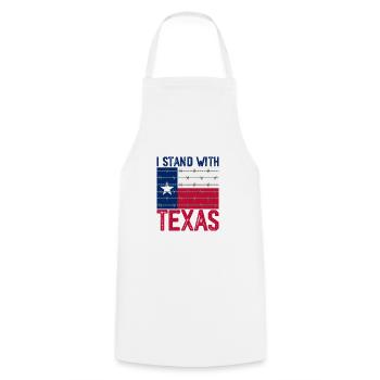 I Stand With Texas - Cooking Apron - white - Front - AI Model Male 185 dark (185cm)
