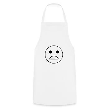 Emoji sketch noir triste - Tablier de cuisine - blanc - Devant - AI Model Male 185 dark (185cm)