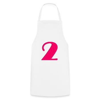 2. 2 ANS. 2e ANNIVERSAIRE. ANNIVERSAIRE 2 ANS - Tablier de cuisine - blanc - Devant - AI Model Male 185 dark (185cm)