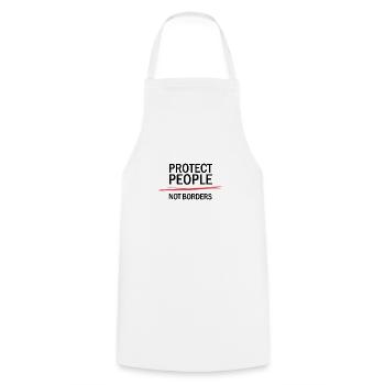 Personne n’est illégal - Tablier de cuisine - blanc - Devant - AI Model Male 185 dark (185cm)