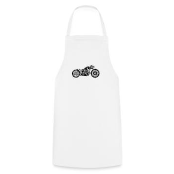 Chopper / Bobber motorcycle 09_black white - Cooking Apron - white - Front - AI Model Male 185 dark (185cm)