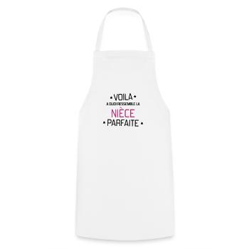 Niece Nichte Nièce Baby Bébé Family - Cooking Apron - white - Front - AI Model Male 185 dark (185cm)