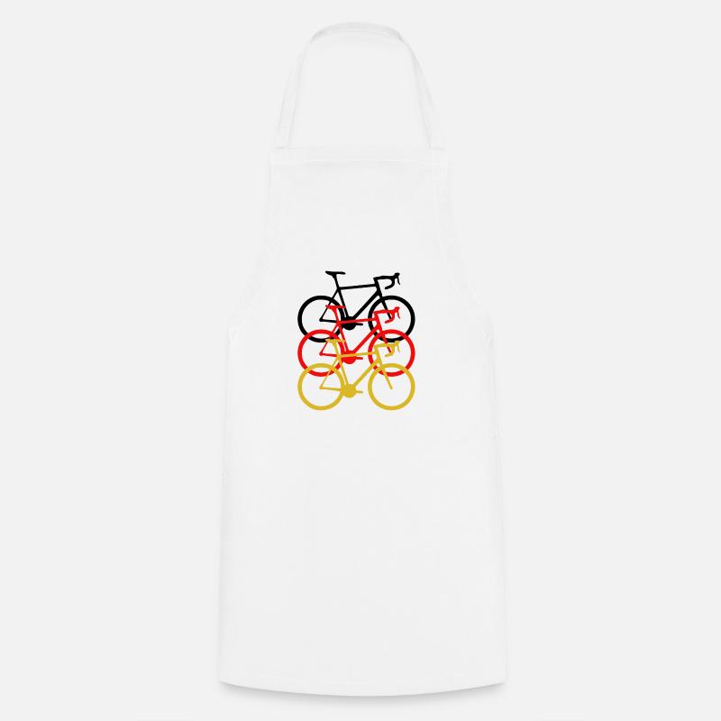 Road bikes black red gold. gift - Cooking Apron - white