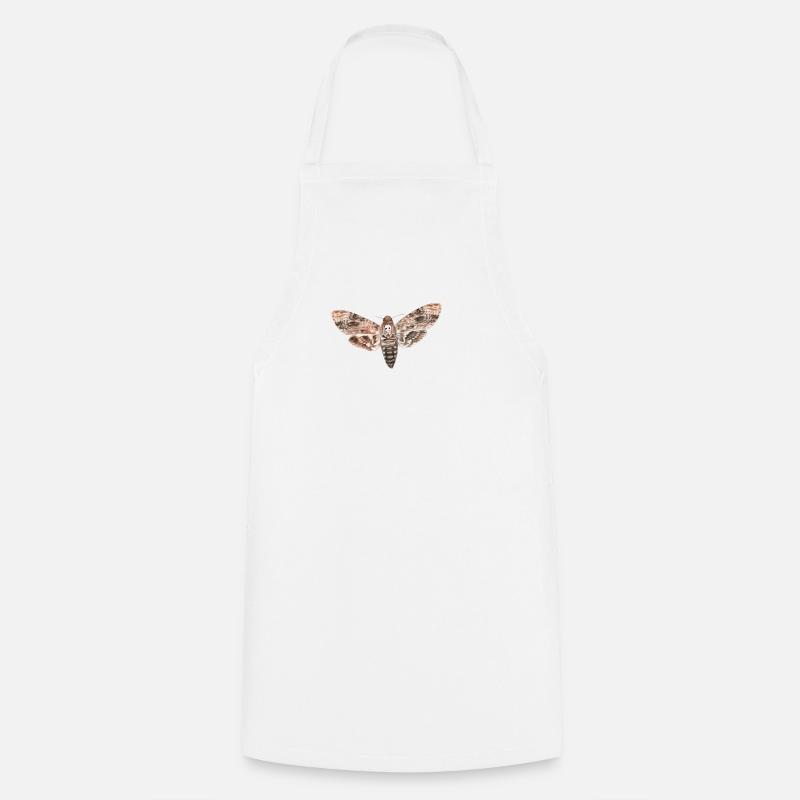Night owls - skull moth - Cooking Apron - white