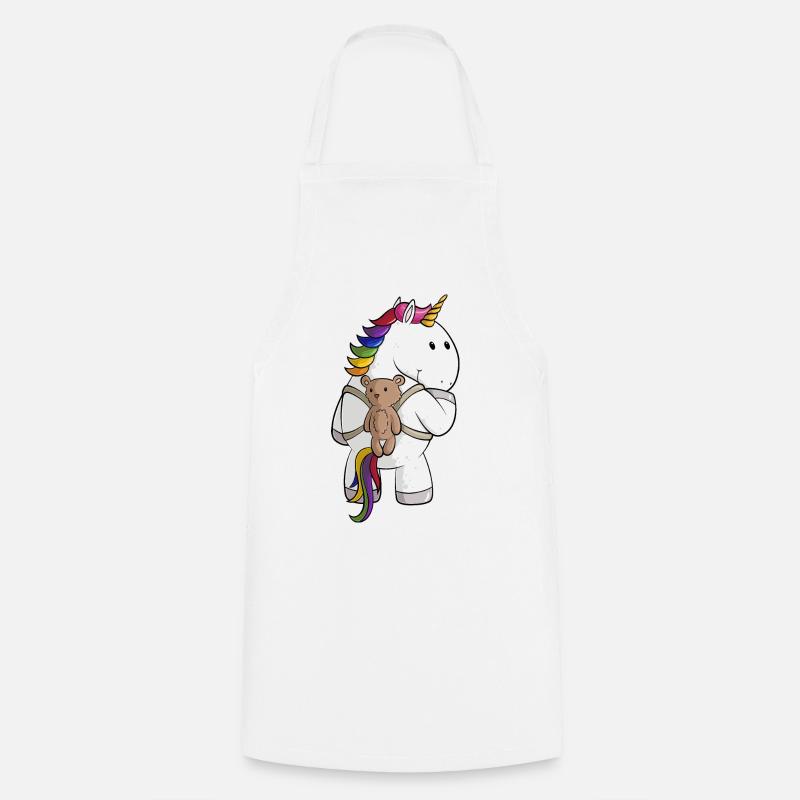 Comic Einhorn mit Rucksack - Kochschürze - Weiß