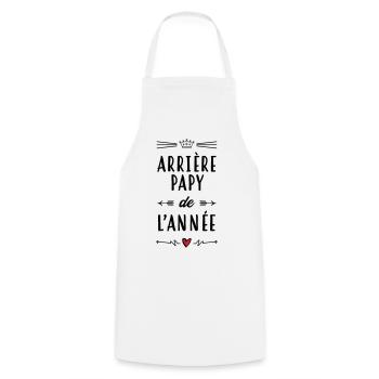 Papy Papi Grand-Père Retraite famille - Tablier de cuisine - blanc - Devant - AI Model Male 185 dark (185cm)