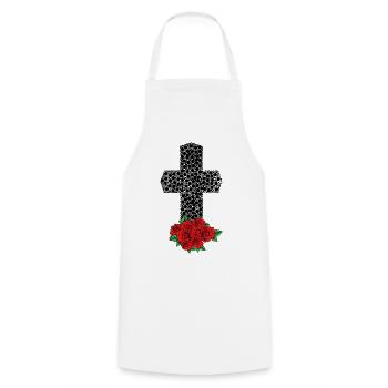 Croix Mort Jésus pandémie Dieu prière Bible - Tablier de cuisine - blanc - Devant - AI Model Male 185 dark (185cm)
