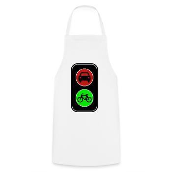 Vert pour le vélo - Tablier de cuisine - blanc - Devant - AI Model Male 185 dark (185cm)