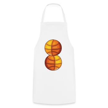 EIGHT BASKETBALL - SPORTS - 8E ANNIVERSAIRE - Tablier de cuisine - blanc - Devant - AI Model Male 185 dark (185cm)