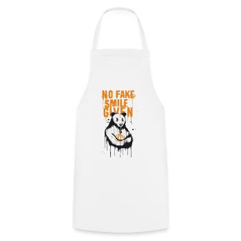 No Fake Smile Polar Panda - Edgy Streetwear Design - Cooking Apron - white - Front - AI Model Male 185 dark (185cm)