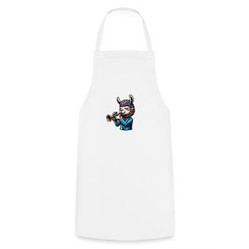 Trumpet llama with colorful hat - Cooking Apron - white - Front - AI Model Male 185 dark (185cm)