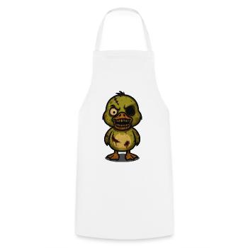 Zombie Duck – Creepy-Cute Halloween Cartoon - Cooking Apron - white - Front - AI Model Male 185 dark (185cm)