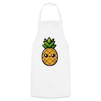 Kawaii Ananas Lächeln - Kochschürze - Weiß - Vorne - AI Model Male 185 dark (185cm)