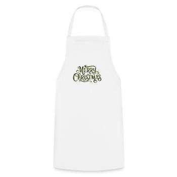 Message de Noël Vintage Vert - Tablier de cuisine - blanc - Devant - AI Model Male 185 dark (185cm)