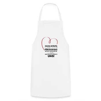 Mama Papa Eltern lustiges Geschenk - Kochschürze - Weiß - Vorne - AI Model Male 185 dark (185cm)