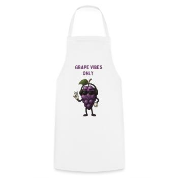 Grapes Vibes Only – Music Grape - Cooking Apron - white - Front - AI Model Male 185 dark (185cm)