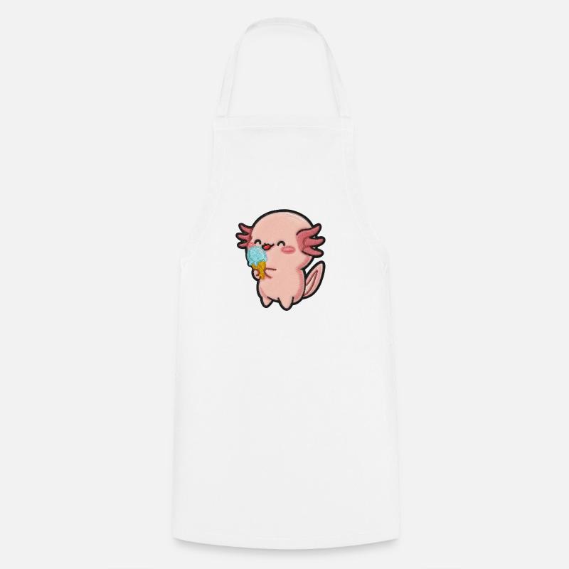 Kleiner Axolotl Eiscreme Spaß - Kochschürze - Weiß