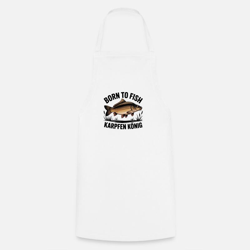 Né de Fish Carp King - Tablier de cuisine - blanc