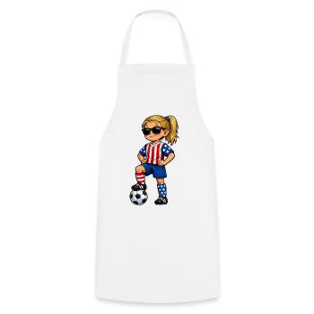 Soccer Girls USA America Fan American - Tablier de cuisine - blanc - Devant - AI Model Male 185 dark (185cm)