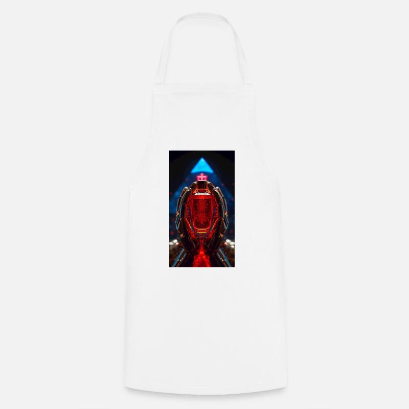 Red Crystal Robo Hands - Cooking Apron - white